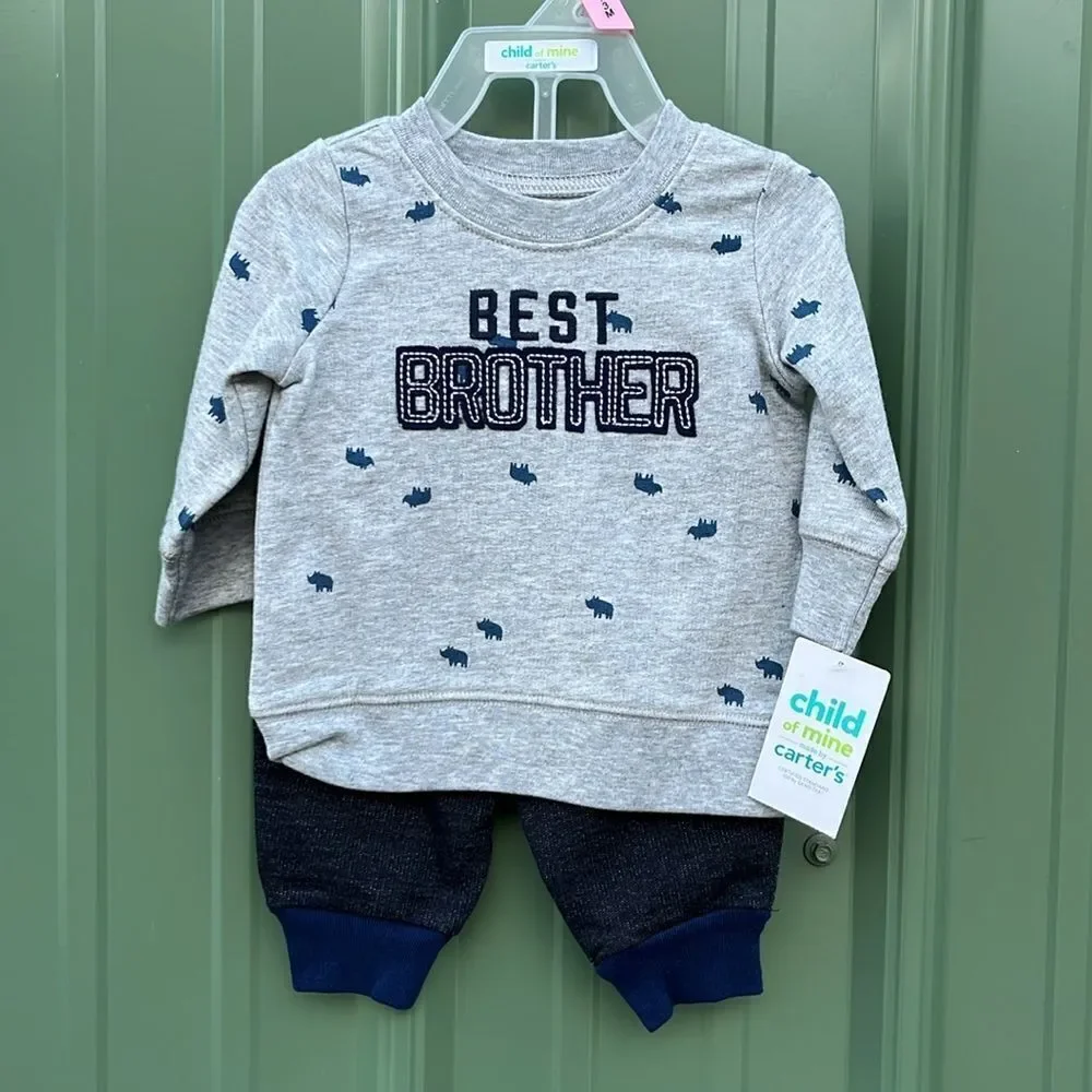 Baby Boys Long Sleeve Sweatshirt and Pants, T-shirt Hoodie & Shorts 4-Piece 0-3M